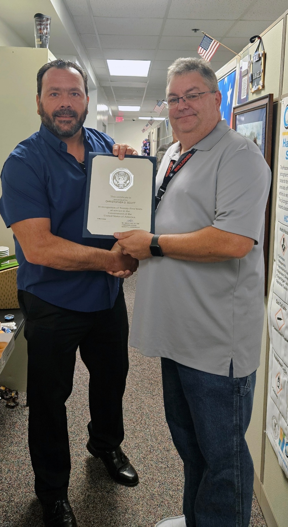 Christopher Scott reaches 25 years of federal service