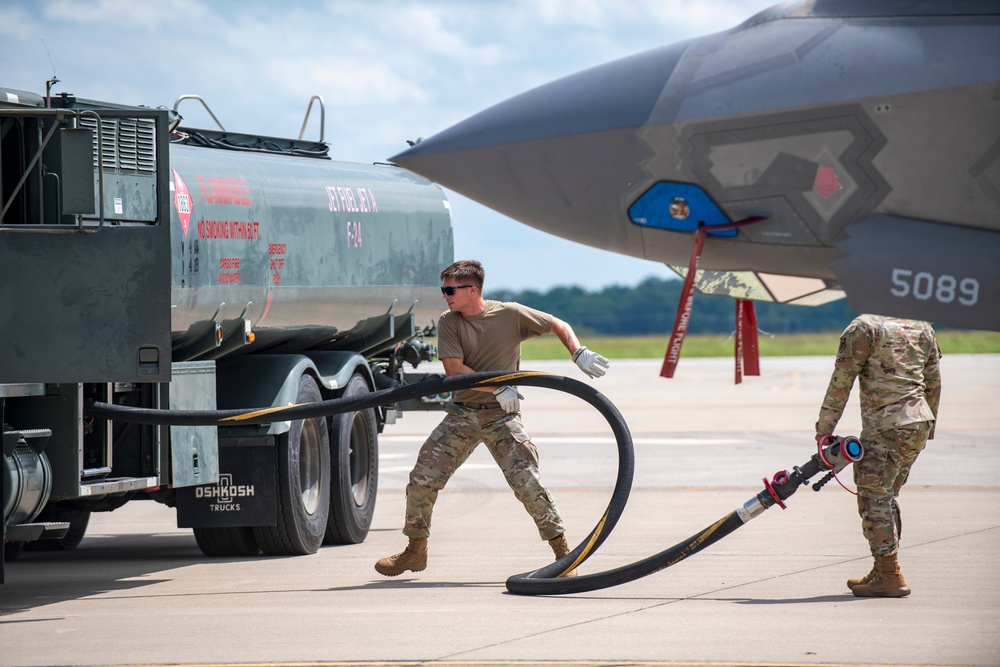 121ARW POL Airmen deliver fuel to Columbus Air Show performers