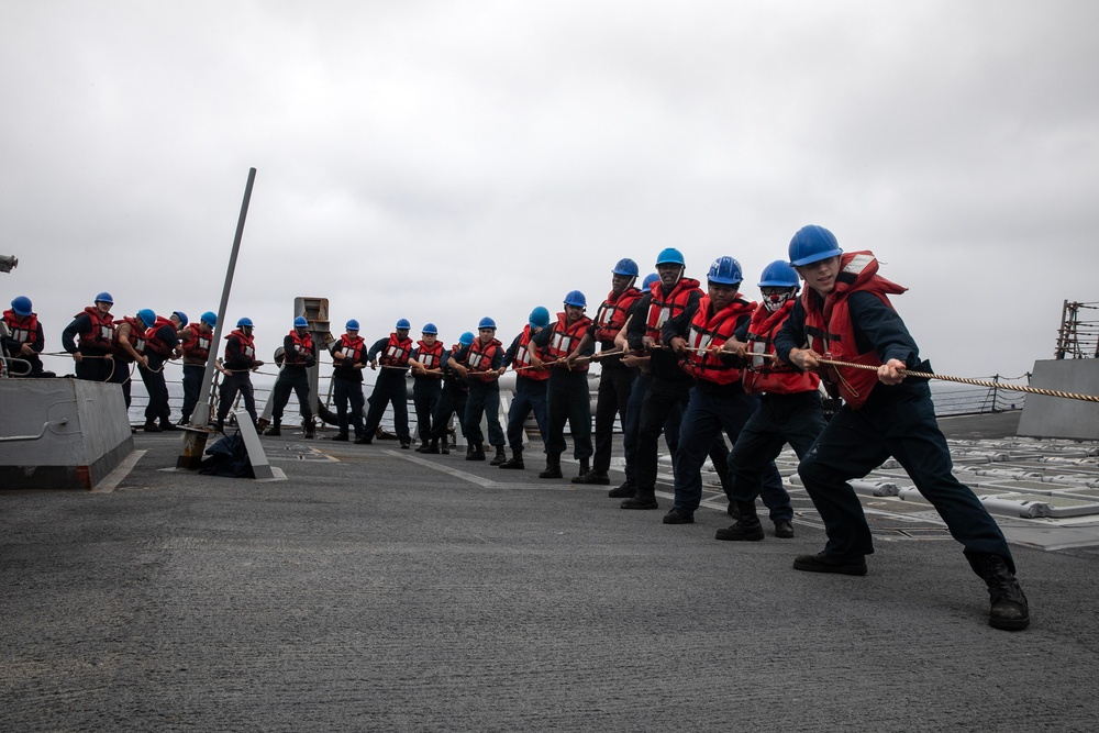 USS Wayne E. Meyer conducts operations in the U.S. Central Command area of responsibility as part of the Nimitz Carrier Strike Group