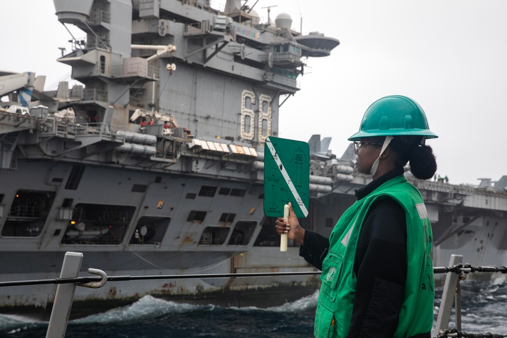 USS Wayne E. Meyer conducts operations in the U.S. Central Command area of responsibility as part of the Nimitz Carrier Strike Group