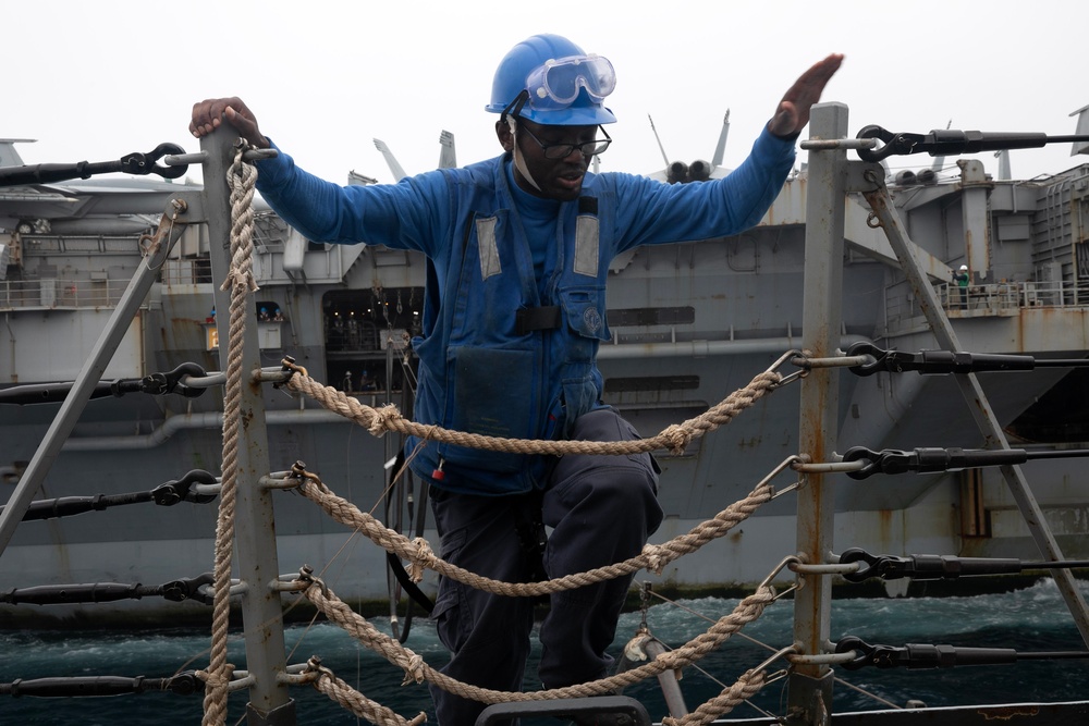 USS Wayne E. Meyer conducts operations in the U.S. Central Command area of responsibility as part of the Nimitz Carrier Strike Group