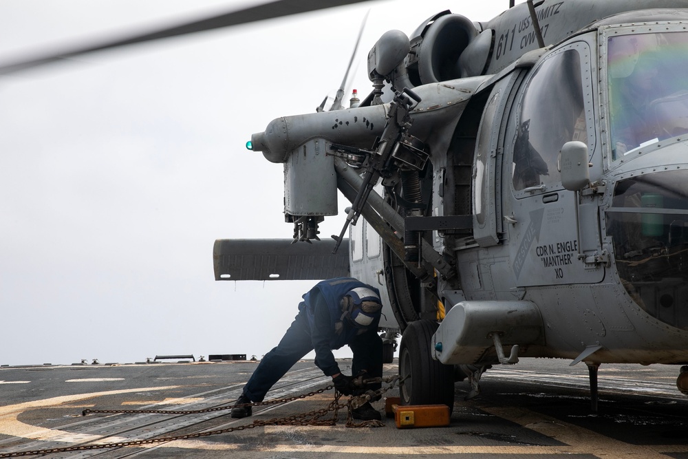 USS Wayne E. Meyer conducts operations in the U.S. Central Command area of responsibility as part of the Nimitz Carrier Strike Group