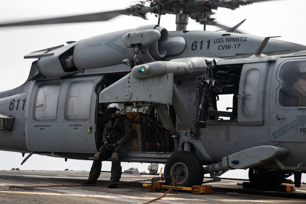 USS Wayne E. Meyer conducts operations in the U.S. Central Command area of responsibility as part of the Nimitz Carrier Strike Group
