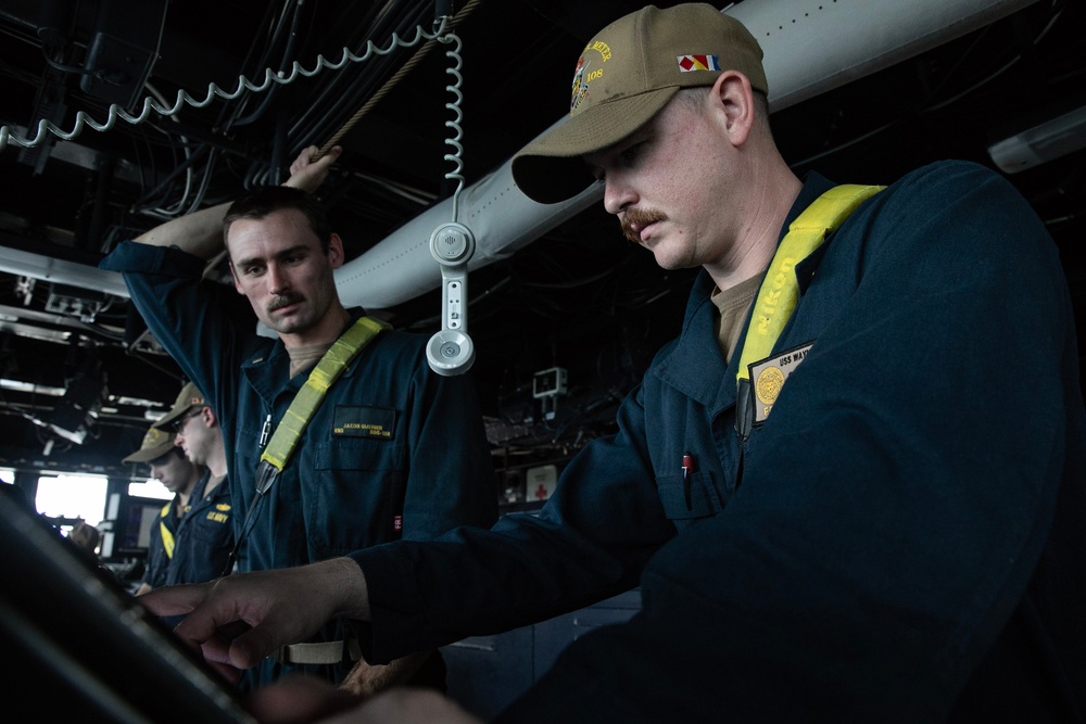 USS Wayne E. Meyer conducts operations in the U.S. Central Command area of responsibility as part of the Nimitz Carrier Strike Group