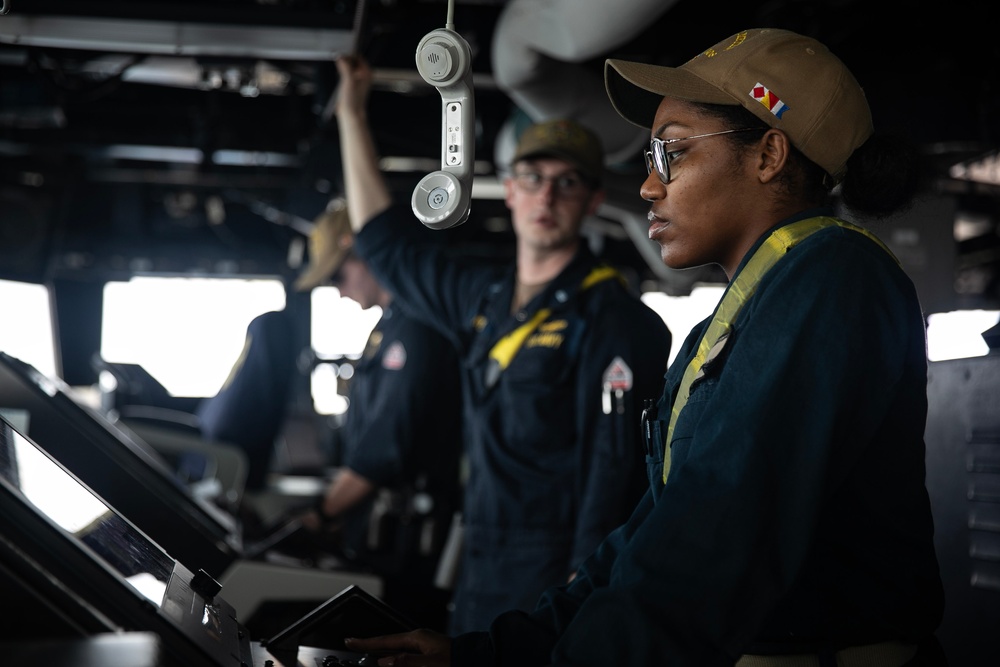 USS Wayne E. Meyer conducts operations in the U.S. Central Command area of responsibility as part of the Nimitz Carrier Strike Group