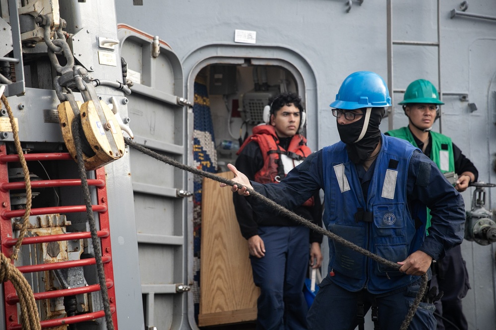 USS Wayne E. Meyer conducts operations in the U.S. Central Command area of responsibility as part of the Nimitz Carrier Strike Group