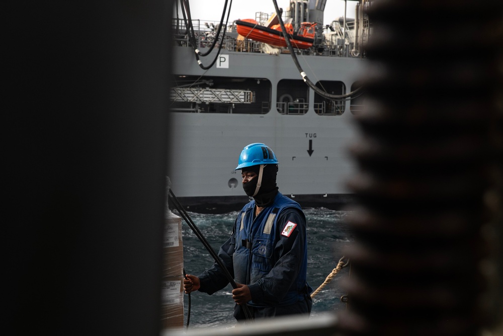 USS Wayne E. Meyer conducts operations in the U.S. Central Command area of responsibility as part of the Nimitz Carrier Strike Group
