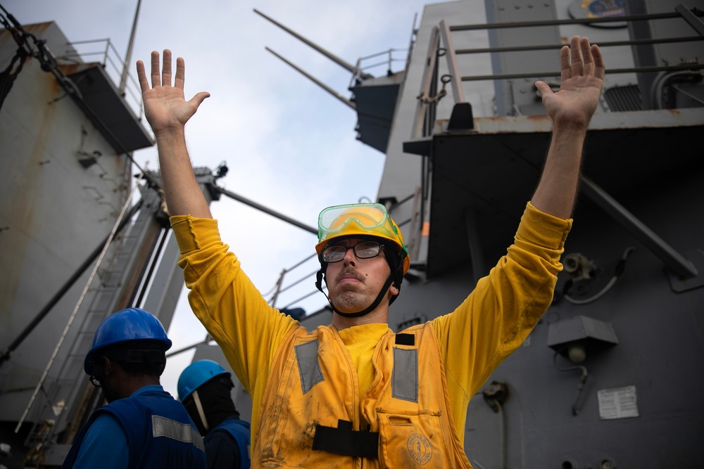 USS Wayne E. Meyer conducts operations in the U.S. Central Command area of responsibility as part of the Nimitz Carrier Strike Group