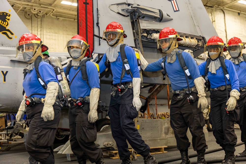 USS Gerald R. Ford (CVN 78) Conducts General Quarters Drill
