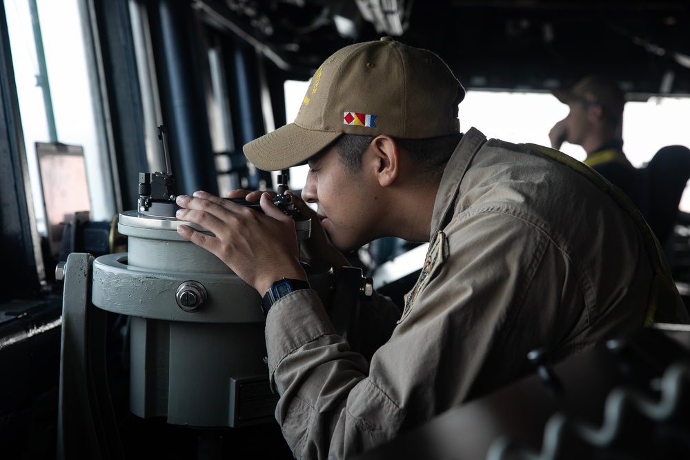USS Wayne E. Meyer conducts operations in the U.S. Central Command area of responsibility as part of the Nimitz Carrier Strike Group