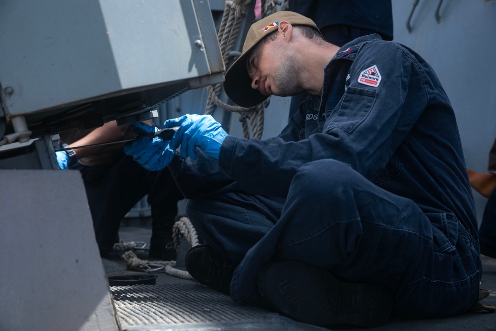 USS Wayne E. Meyer conducts operations in the U.S. Central Command area of responsibility as part of the Nimitz Carrier Strike Group