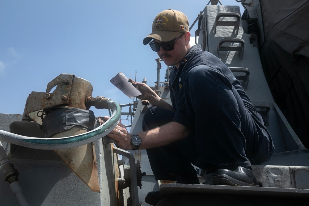 USS Wayne E. Meyer conducts operations in the U.S. Central Command area of responsibility as part of the Nimitz Carrier Strike Group