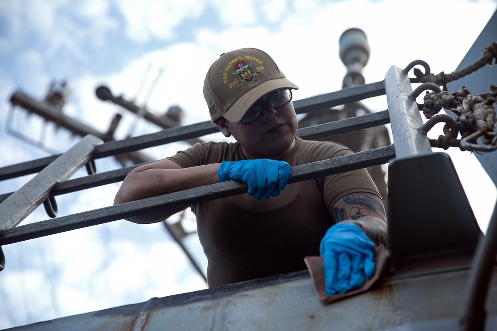 USS Wayne E. Meyer conducts operations in the U.S. Central Command area of responsibility as part of the Nimitz Carrier Strike Group