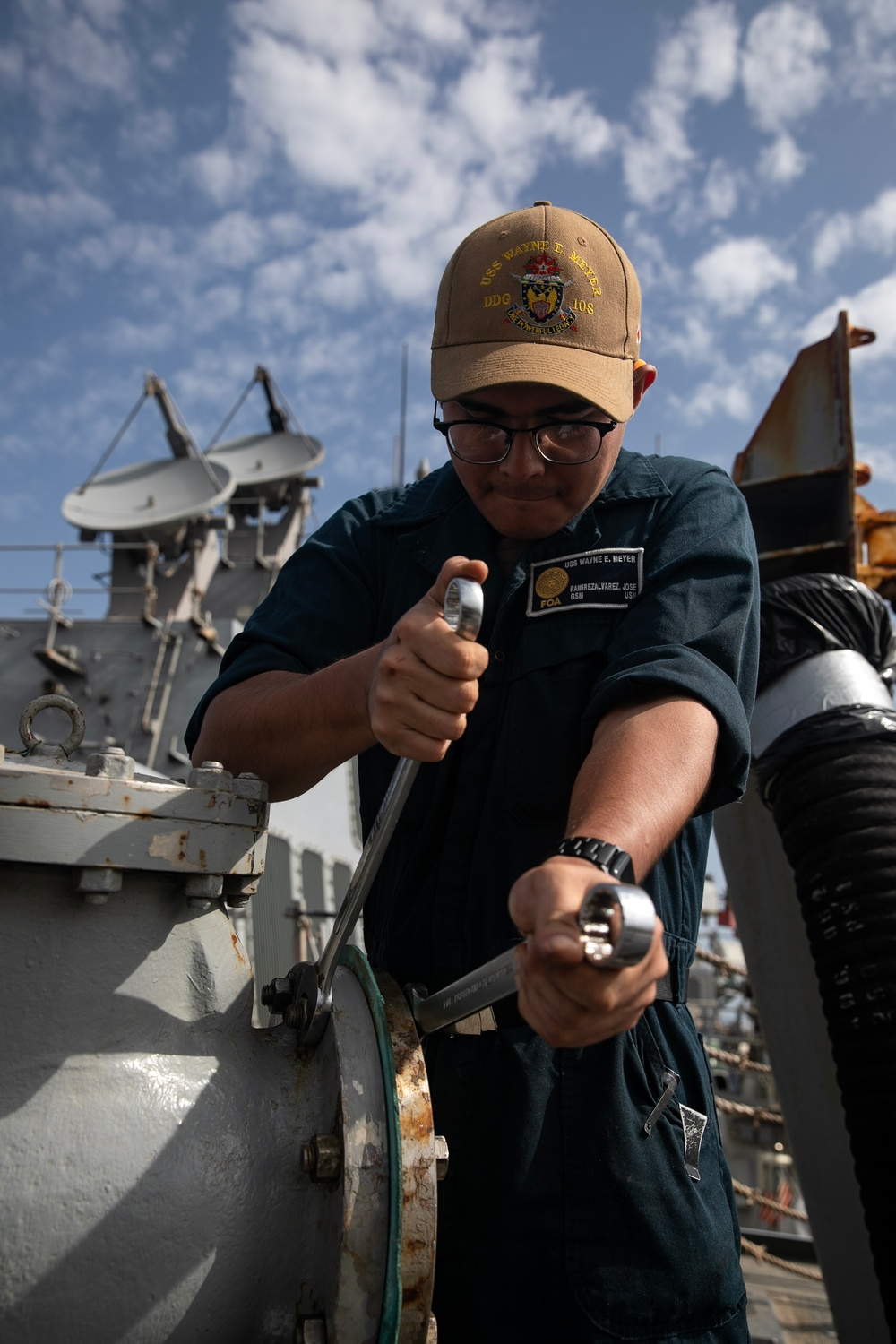 USS Wayne E. Meyer conducts operations in the U.S. Central Command area of responsibility as part of the Nimitz Carrier Strike Group
