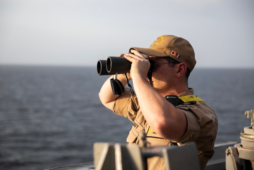 USS Wayne E. Meyer conducts operations in the U.S. Central Command area of responsibility as part of the Nimitz Carrier Strike Group