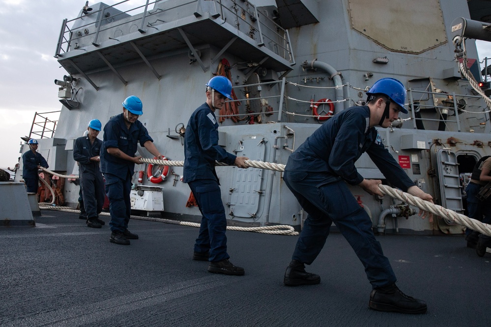 USS Wayne E. Meyer conducts operations in the U.S. Central Command area of responsibility as part of the Nimitz Carrier Strike Group