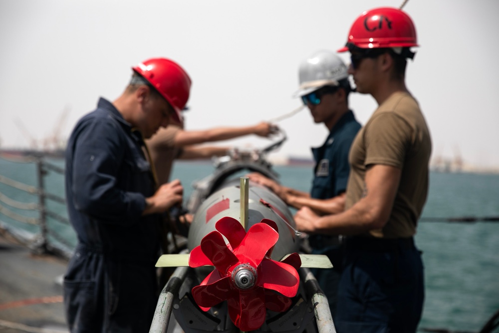 USS Wayne E. Meyer conducts operations in the U.S. Central Command area of responsibility as part of the Nimitz Carrier Strike Group