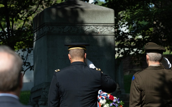 President Benjamin Harrison Honored in Annual Wreath-Laying Ceremony