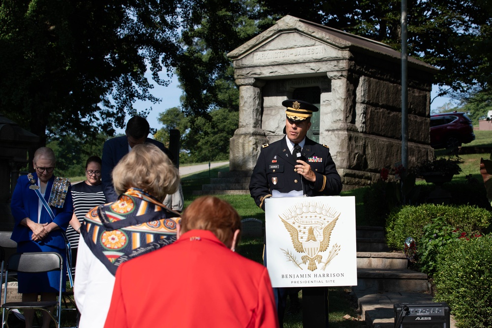President Benjamin Harrison Honored in Annual Wreath-Laying Ceremony