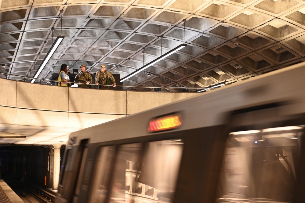 South Carolina National Guard Soldiers patrol Metro Center