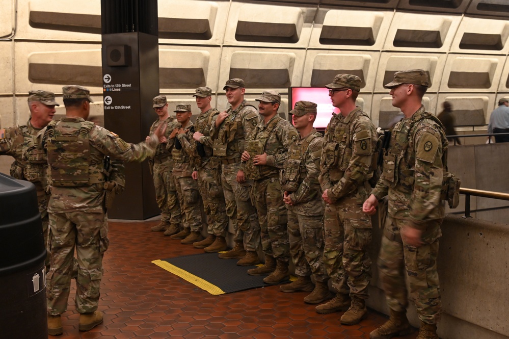 South Carolina National Guard Soldiers patrol Metro Center
