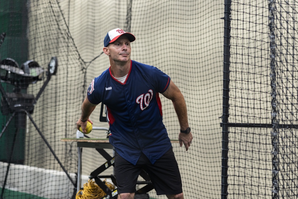U.S. Marine Corps Base Quantico Softball Team Conducts Batting Practice at Washington Nationals Park Stadium