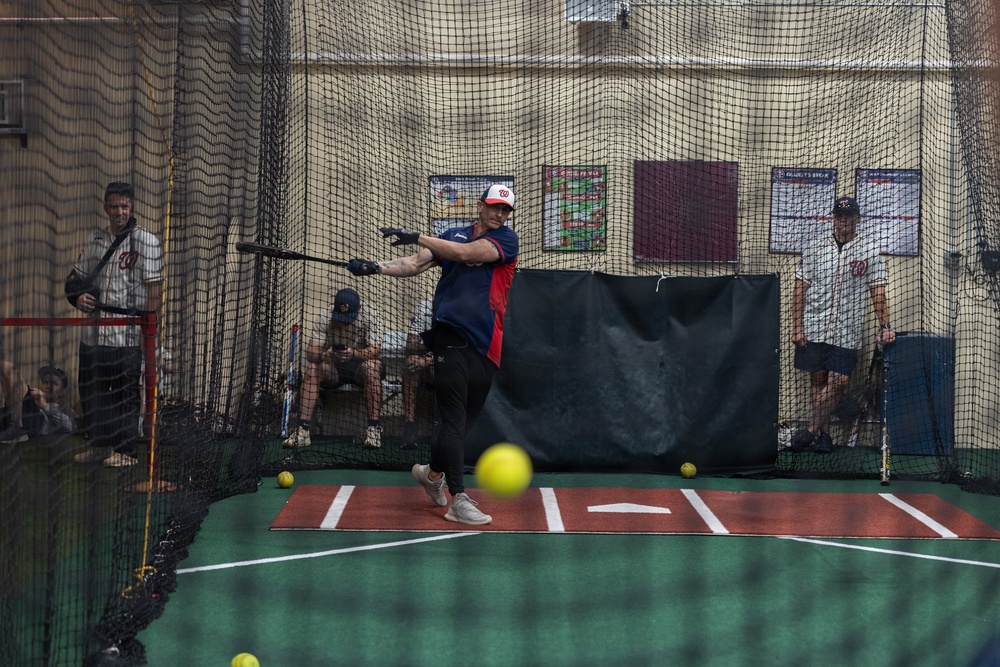 U.S. Marine Corps Base Quantico Softball Team Conducts Batting Practice at Washington Nationals Park Stadium