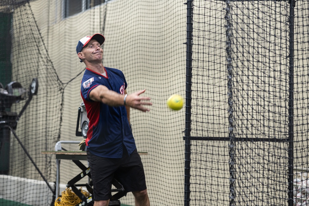 U.S. Marine Corps Base Quantico Softball Team Conducts Batting Practice at Washington Nationals Park Stadium