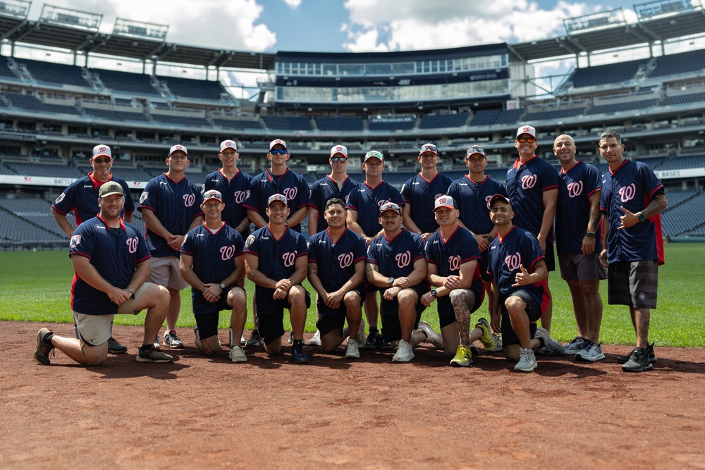 U.S. Marine Corps Base Quantico Softball Team Conducts Batting Practice at Washington Nationals Park Stadium