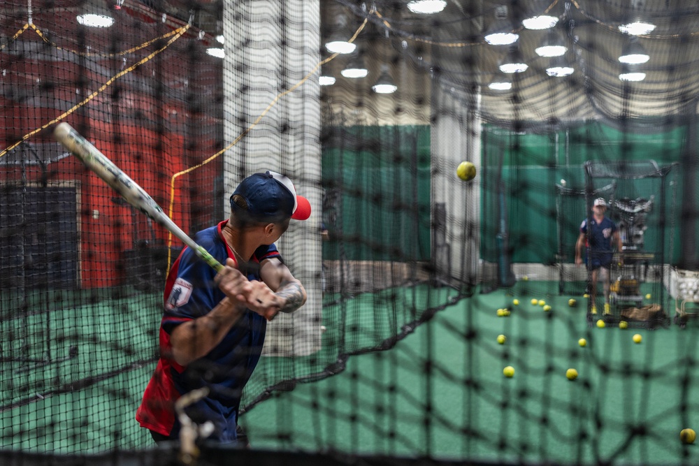 U.S. Marine Corps Base Quantico Softball Team Conducts Batting Practice at Washington Nationals Park Stadium