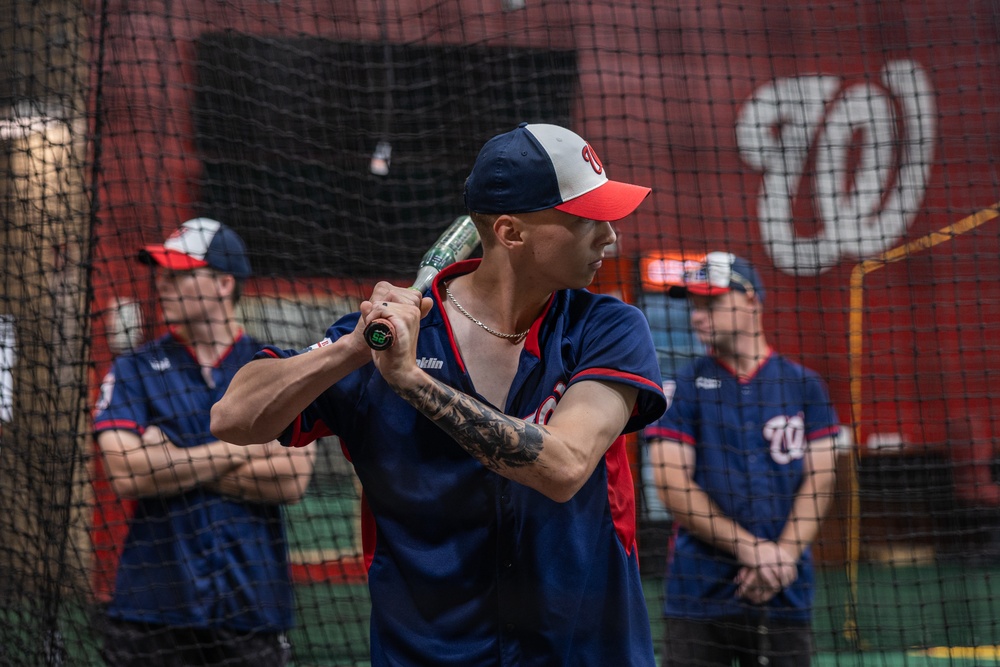 U.S. Marine Corps Base Quantico Softball Team Conducts Batting Practice at Washington Nationals Park Stadium