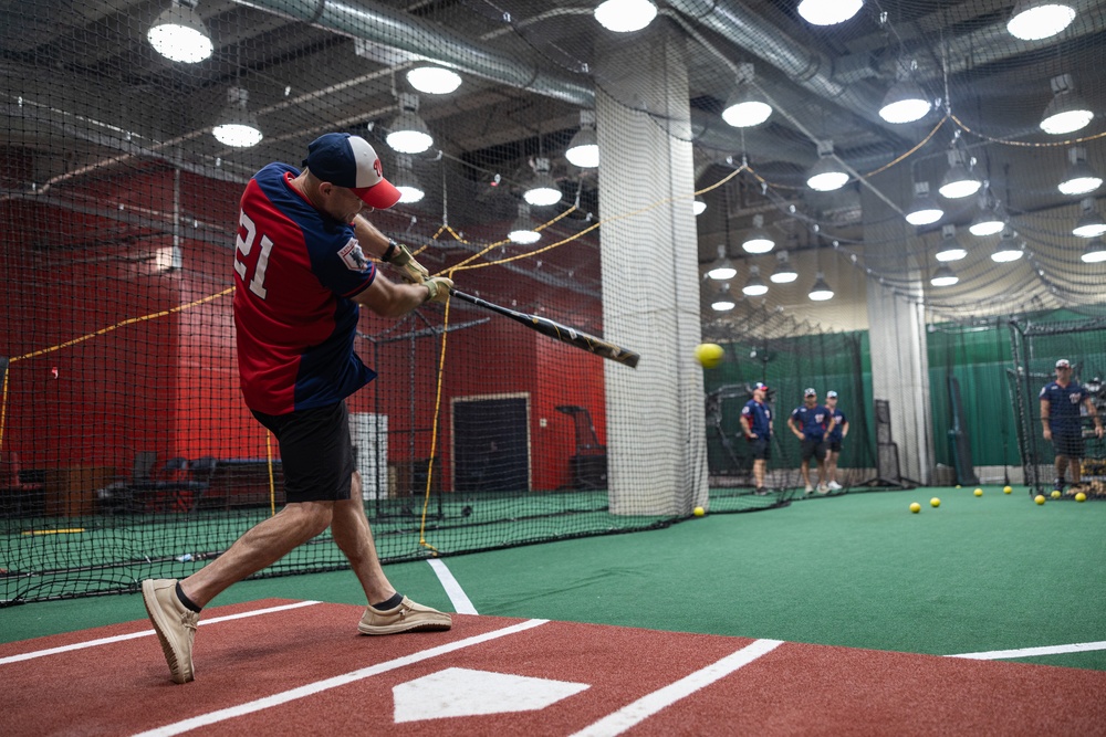 U.S. Marine Corps Base Quantico Softball Team Conducts Batting Practice at Washington Nationals Park Stadium