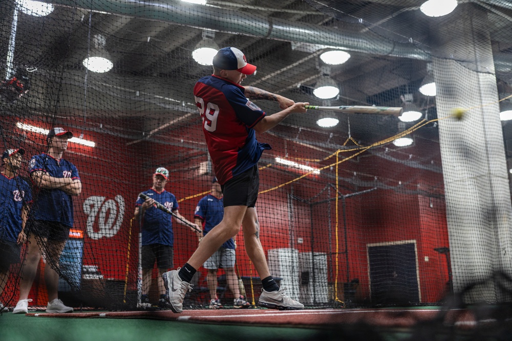 U.S. Marine Corps Base Quantico Softball Team Conducts Batting Practice at Washington Nationals Park Stadium
