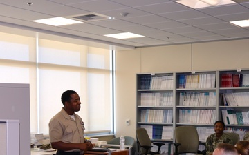 Local hero corpsman speaks to NMRTC Camp Pendleton Sailors