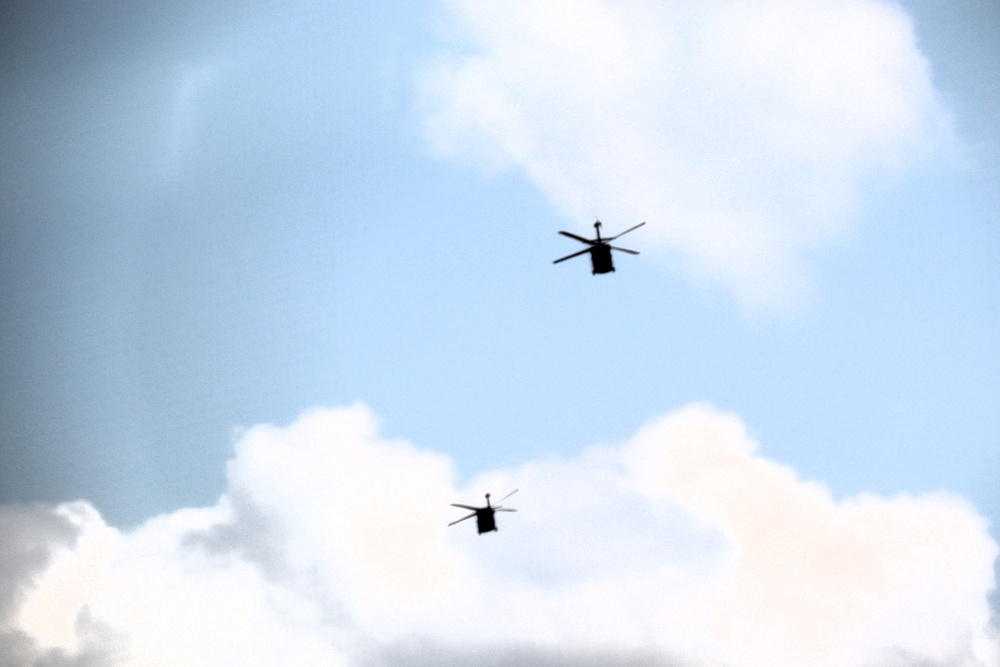 Fort Knox Black Hawks, Chinooks support 78th Training Division CSTX 78-25-02 at Fort McCoy