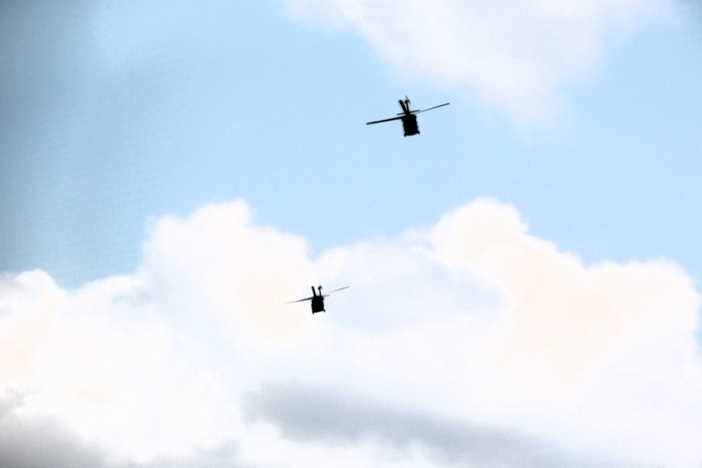 Fort Knox Black Hawks, Chinooks support 78th Training Division CSTX 78-25-02 at Fort McCoy