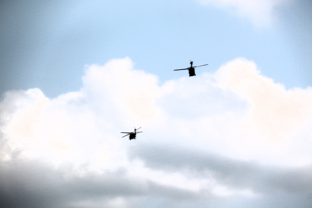 Fort Knox Black Hawks, Chinooks support 78th Training Division CSTX 78-25-02 at Fort McCoy