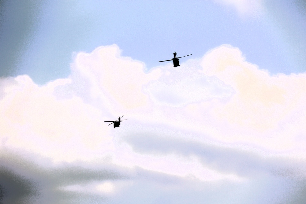 Fort Knox Black Hawks, Chinooks support 78th Training Division CSTX 78-25-02 at Fort McCoy