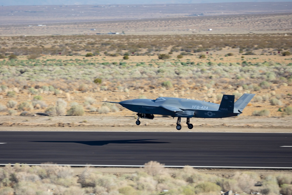 Collaborative Combat Aircraft, YFQ-42A takes to the air for flight testing