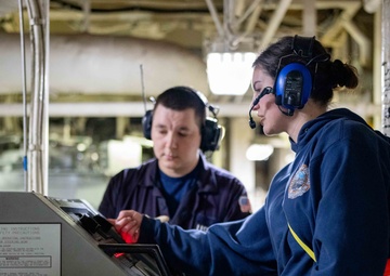 U.S. Coast Guard Cutter Healy conducts training in Bering Strait