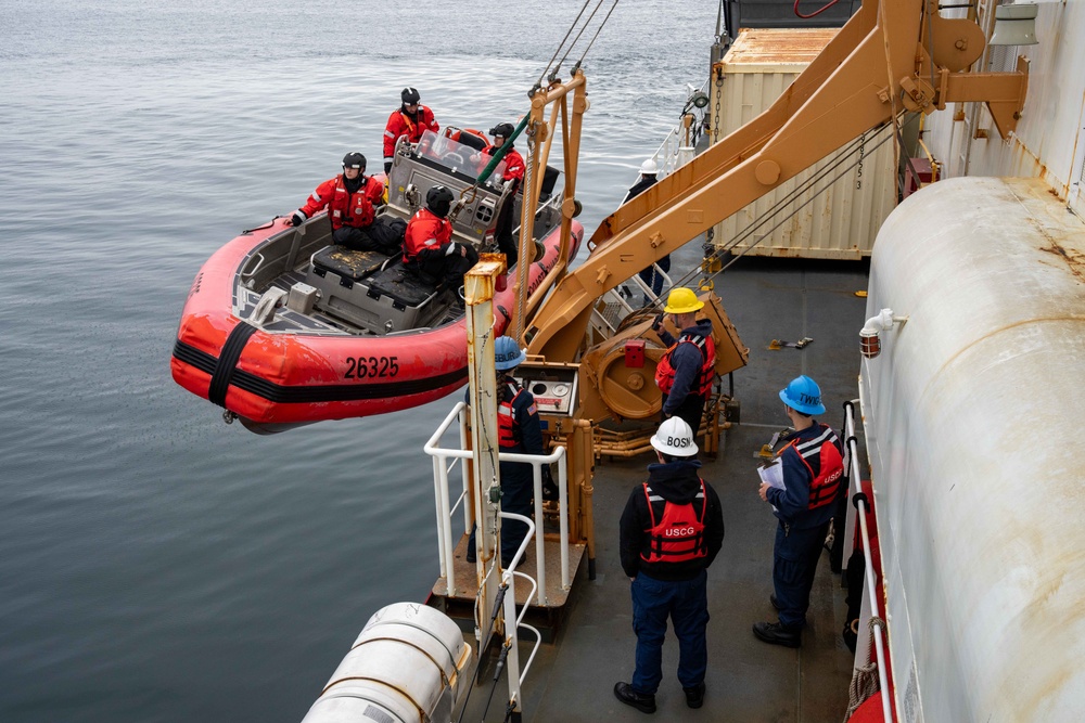 U.S. Coast Guard Cutter Healy conducts training in Bering Strait