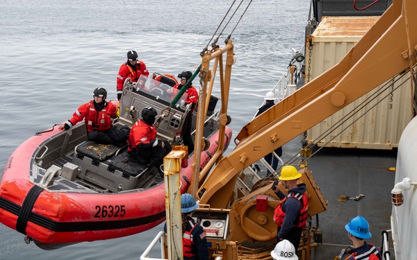 U.S. Coast Guard Cutter Healy conducts training in Bering Strait