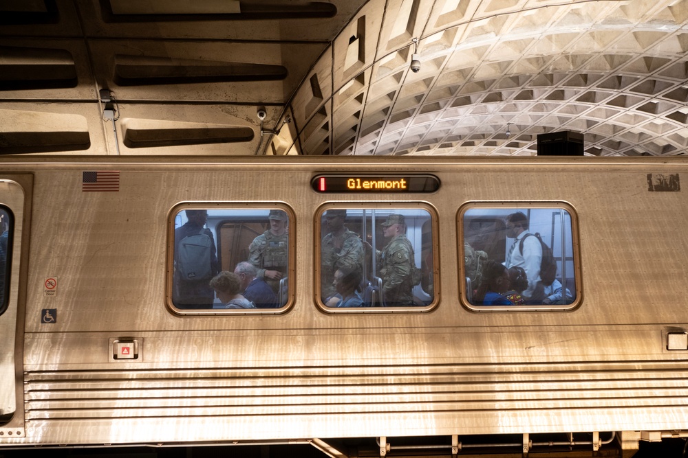 South Carolina National Guard Soldiers patrol Metro Center