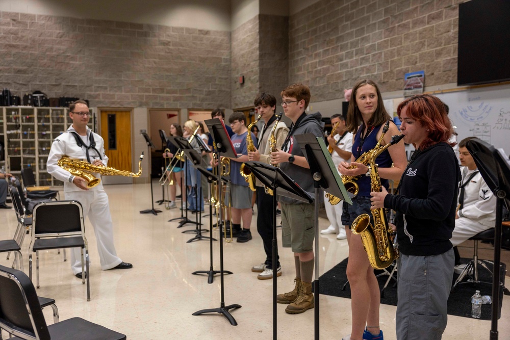 Navy Band Plays at Branson High School during Springfield-Branson Navy Week