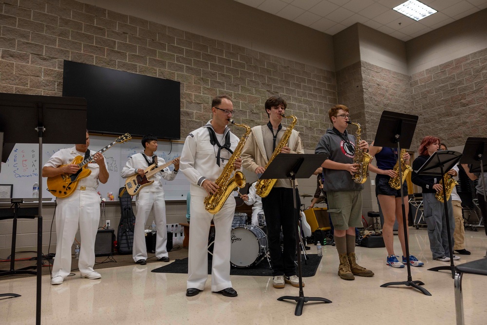 Navy Band Plays at Branson High School during Springfield-Branson Navy Week