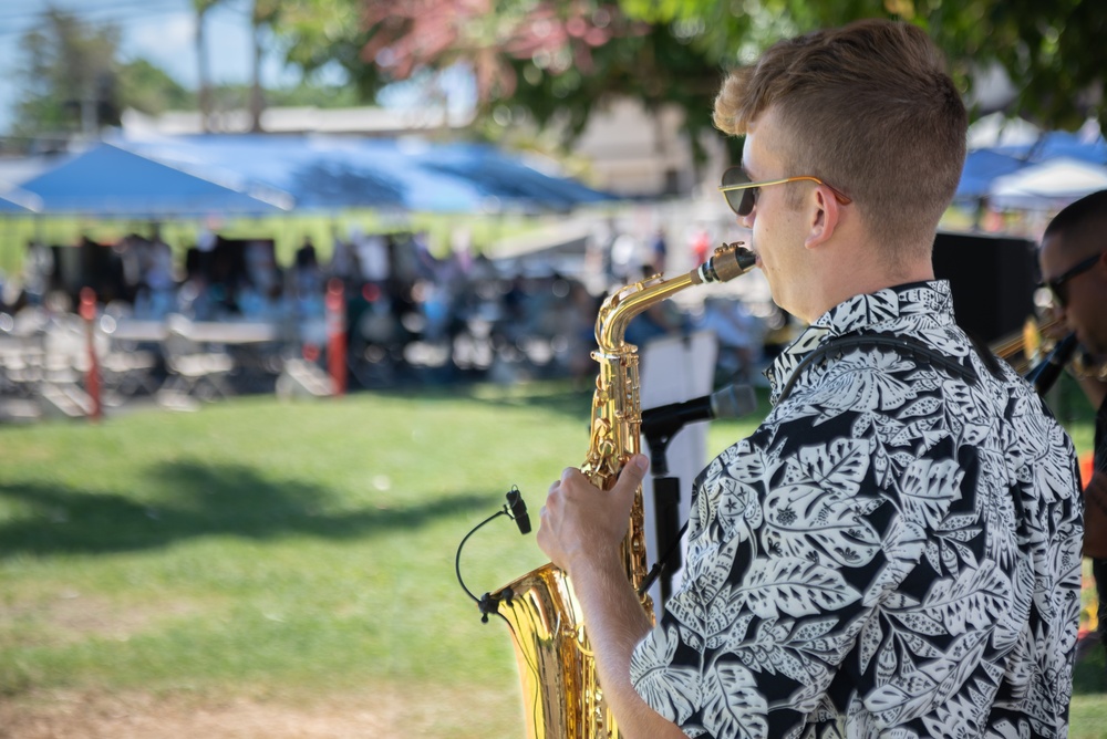 Musician 3rd Class Logan Neifert Performs for NAVFAC HI Audiences