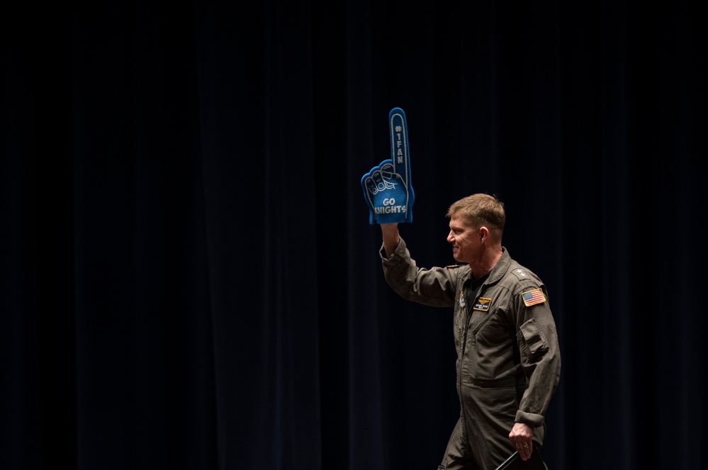 Rear Adm. Michael Wosje Speaks with O’Gorman High School Students During Sioux Falls Navy Week