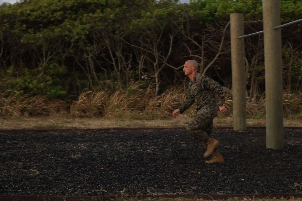 Marine Aircraft Group 24 Marines participate in physical training