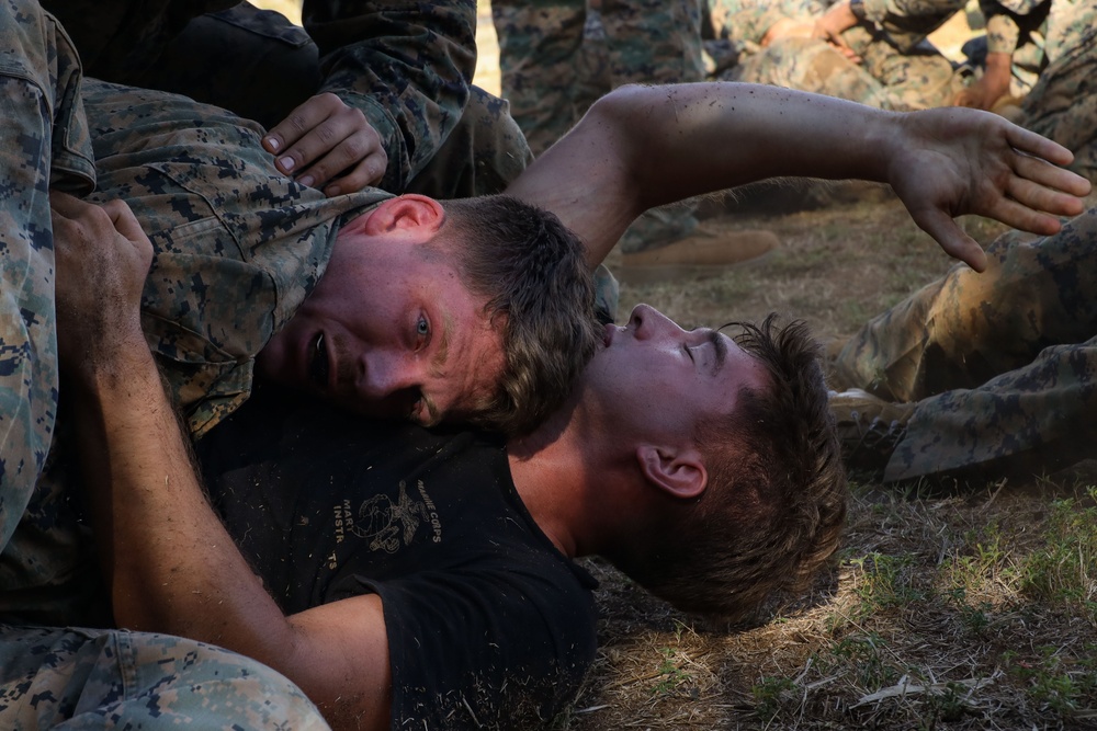 Marine Aircraft Group 24 Marines participate in physical training