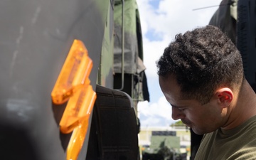 5th ANGLICO conducts preventative maintenance checks and services on vehicles